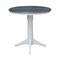 International Concepts Round 36 in Rd Top Ped Table, 12 in Leaf, Counter Ht, White/Heather Gray, 36 W, 48 L, 36.1 in H, Wood K05-36RXT-27B-6B - alternate 5